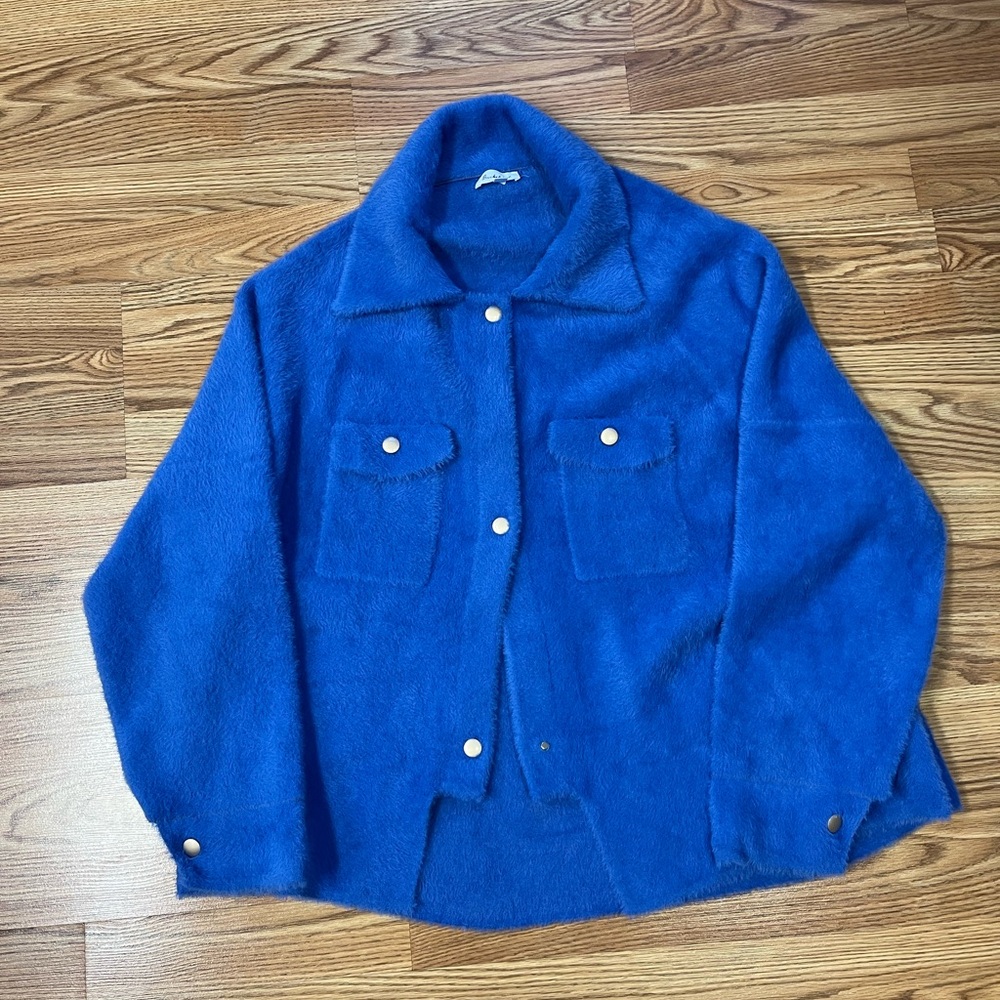 BUCKETLIST Vibrant Blue Teddy Jacket